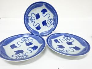 古伊万里　染付　七寸皿　3客